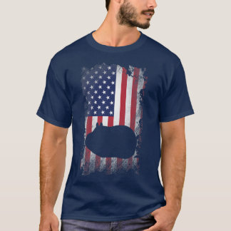 Patriotic Guinea Pig American Flag Cool Guinea Pig T-Shirt