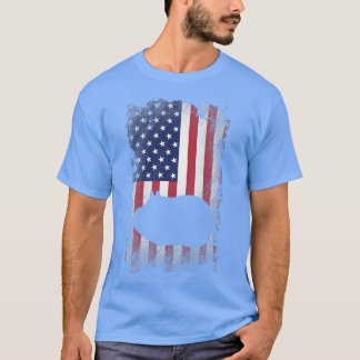 Patriotic Guinea Pig American Flag Cool Guinea Pig T-Shirt