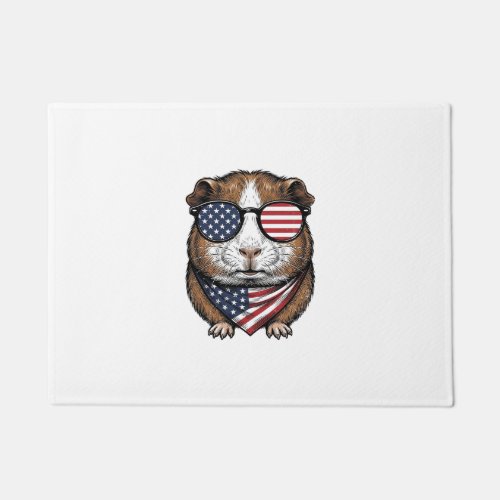 Patriotic Guinea Pig Vintage Engraving Doormat