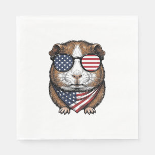 Patriotic Guinea Pig Vintage Engraving Napkins
