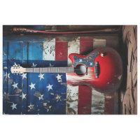 Vintage Guitar Happy Birthday Tissue Paper, Zazzle