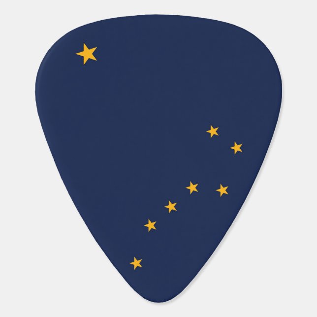 Patriotic guitar pick with Flag of Alaska State (Back)