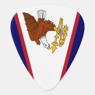 Patriotic guitar pick with Flag of American Samoa