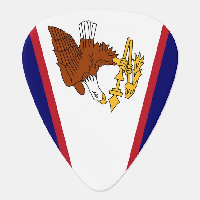 Patriotic guitar pick with Flag of American Samoa (Front)