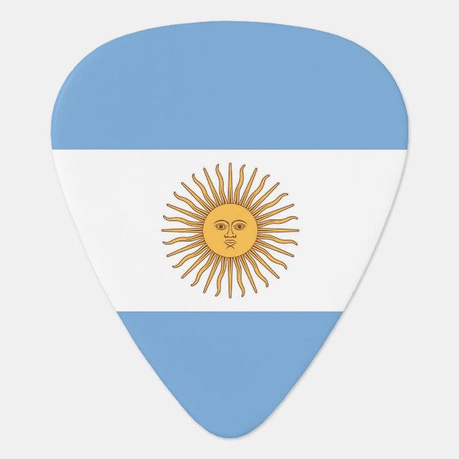 Patriotic guitar pick with Flag of Argentina (Front)
