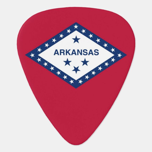 Patriotic guitar pick with Flag of Arkansas State (Front)
