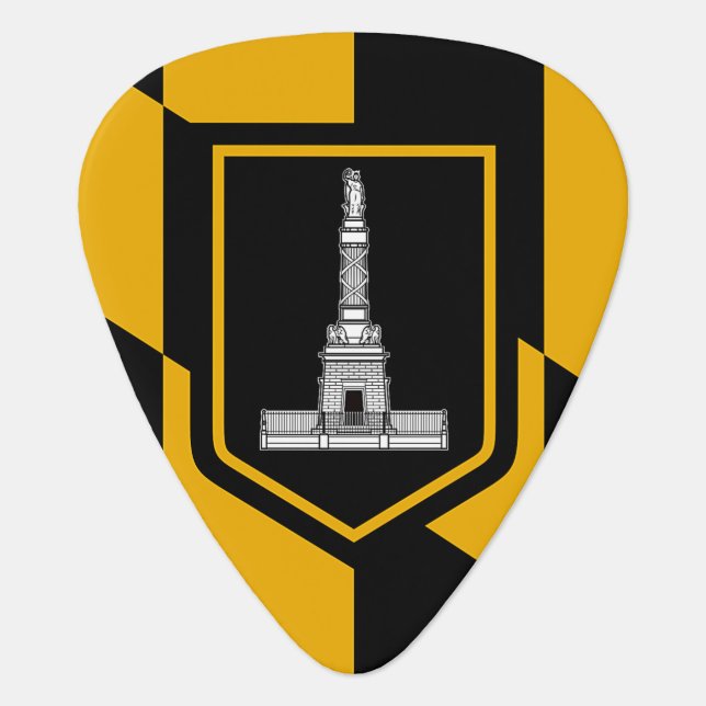 Patriotic guitar pick with Flag of Baltimore (Front)