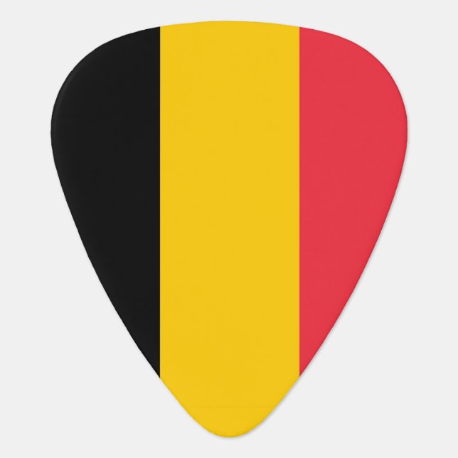 Patriotic guitar pick with Flag of Belgium (Front)