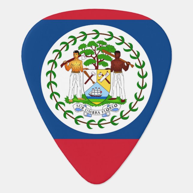 Patriotic guitar pick with Flag of Belize (Front)
