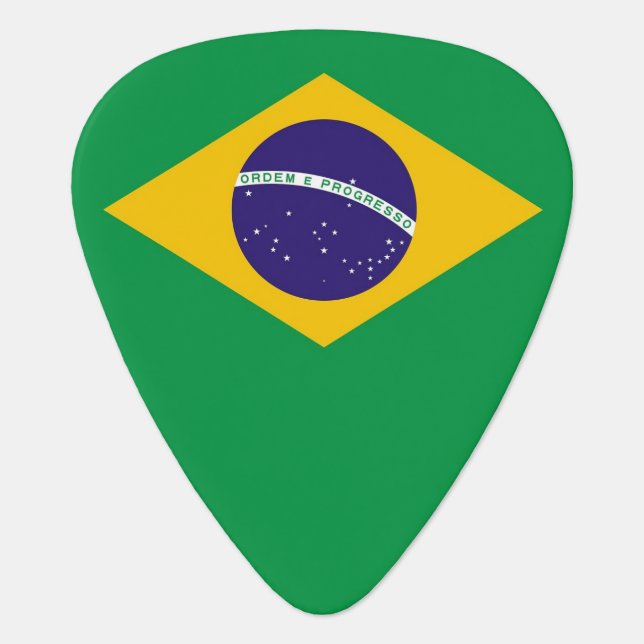 Patriotic guitar pick with Flag of Brazil (Front)