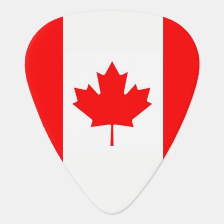 Patriotic Guitar Pick With Flag Of Canada
