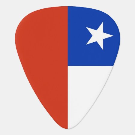 Patriotic Guitar Pick With Flag Of Chile