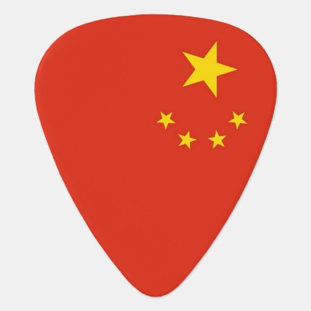 Patriotic Guitar Pick With Flag Of China