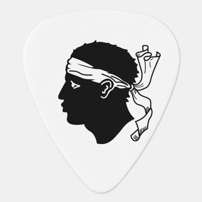 Patriotic guitar pick with Flag of Corsica (Front)