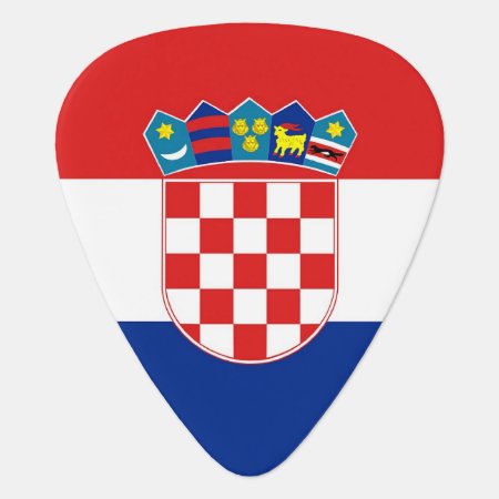 Patriotic Guitar Pick With Flag Of Croatia
