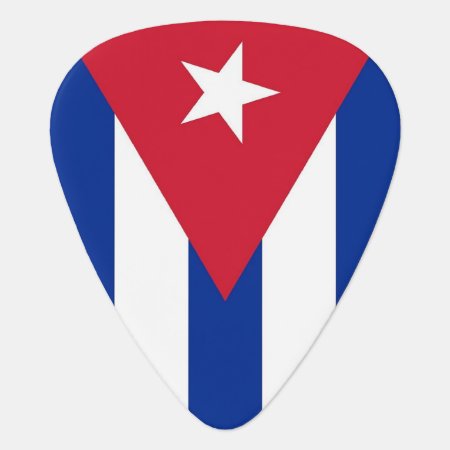 Patriotic Guitar Pick With Flag Of Cuba