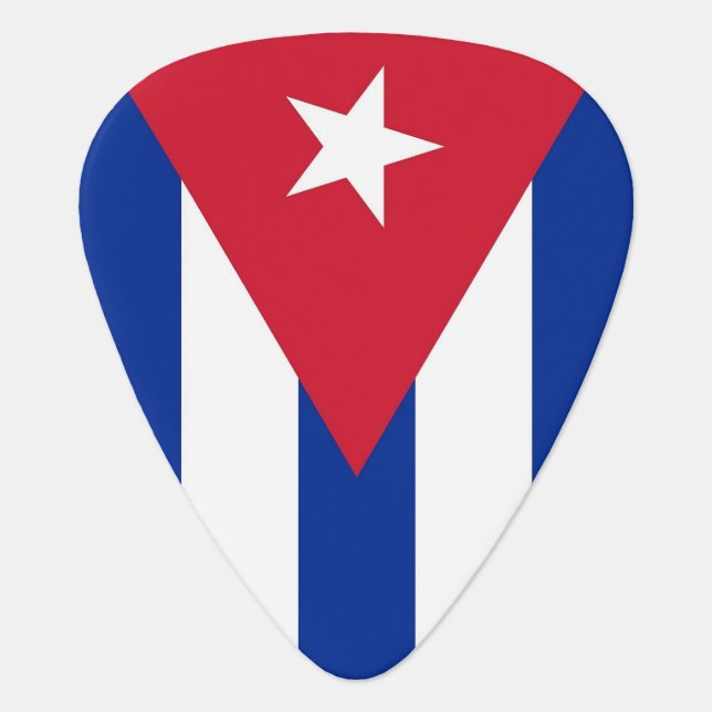 Patriotic guitar pick with Flag of Cuba (Front)
