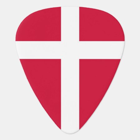 Patriotic Guitar Pick With Flag Of Denmark