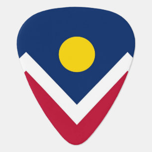 Patriotic guitar pick with Flag of Denver