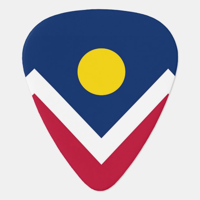 Patriotic guitar pick with Flag of Denver (Front)