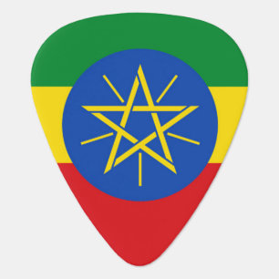 Patriotic guitar pick with Flag of Ethiopia