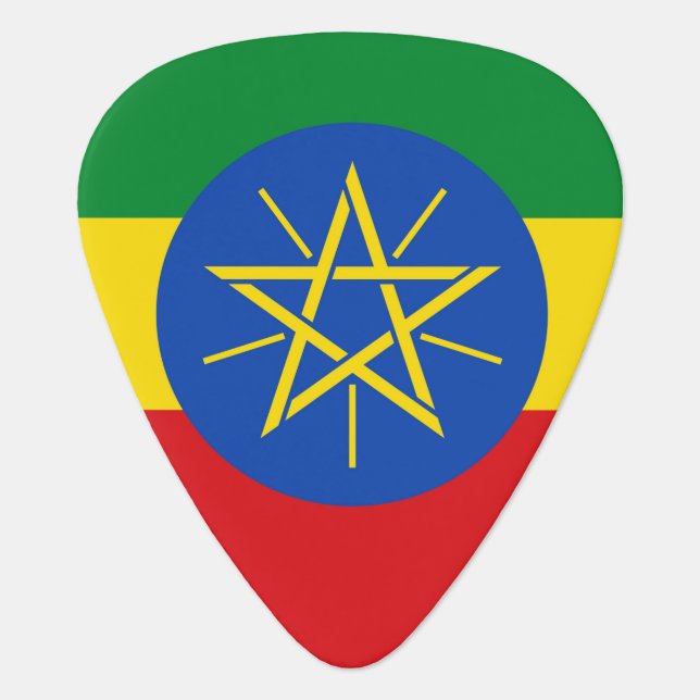 Patriotic guitar pick with Flag of Ethiopia (Front)
