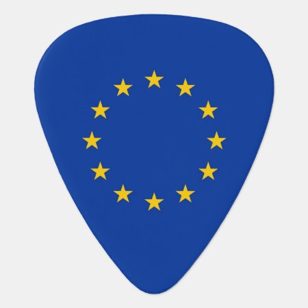 Patriotic Guitar Pick With Flag Of European Union