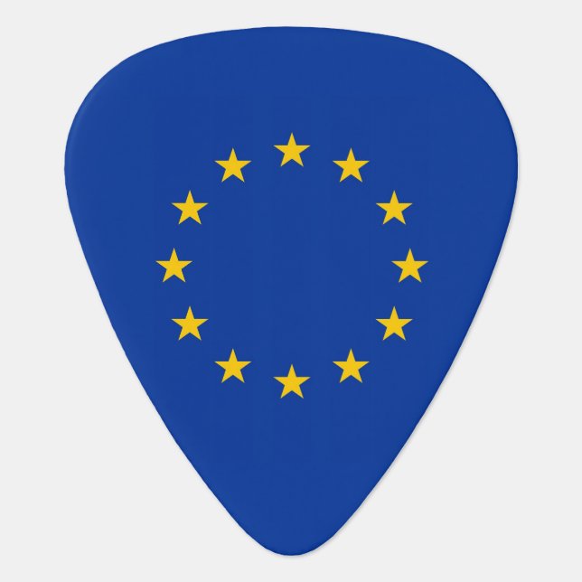 Patriotic guitar pick with Flag of European Union (Front)