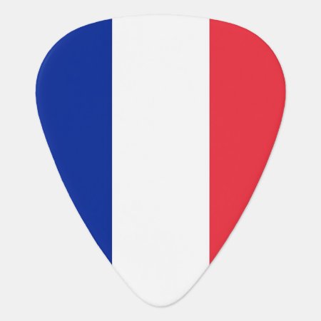 Patriotic Guitar Pick With Flag Of France