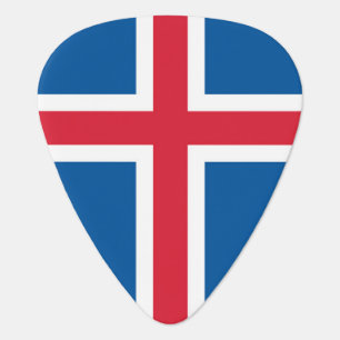 Patriotic guitar pick with Flag of Iceland