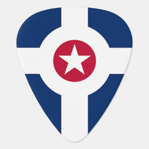 Patriotic guitar pick with Flag of Indianapolis