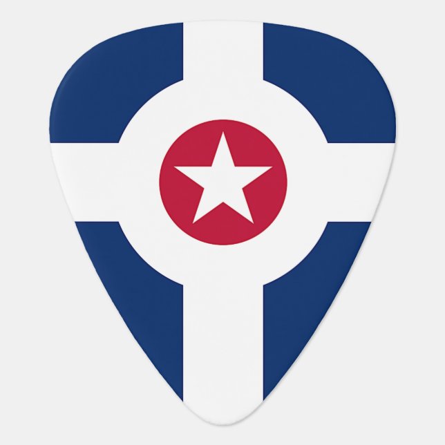 Patriotic guitar pick with Flag of Indianapolis (Front)