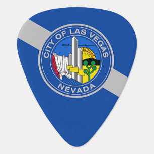 Patriotic guitar pick with Flag of Las Vegas
