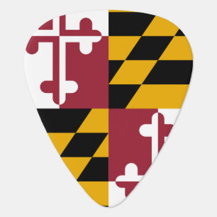 Patriotic guitar pick with Flag of Maryland