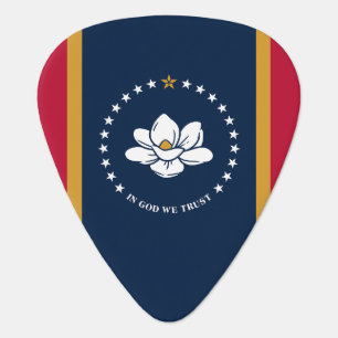 Patriotic guitar pick with Flag of Mississippi, US