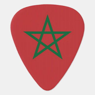 Patriotic guitar pick with Flag of Morocco
