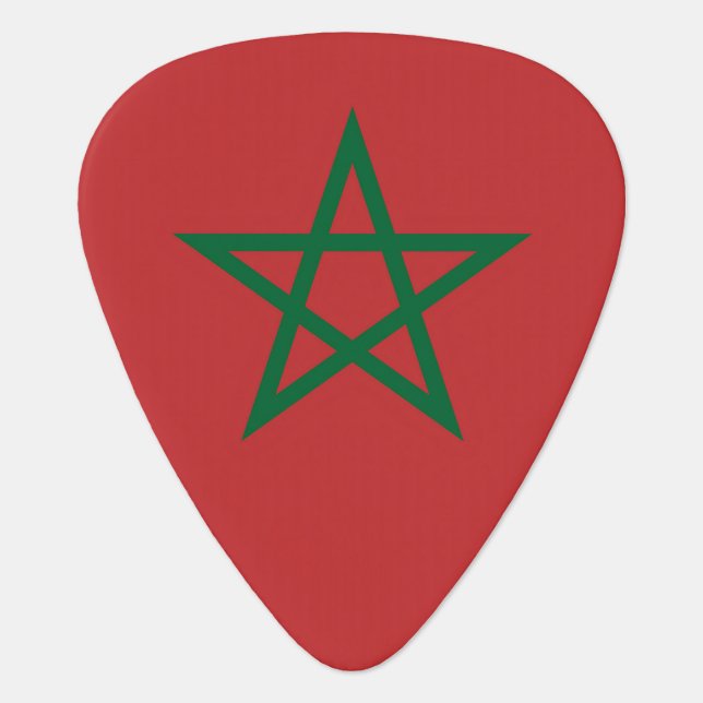 Patriotic guitar pick with Flag of Morocco (Front)