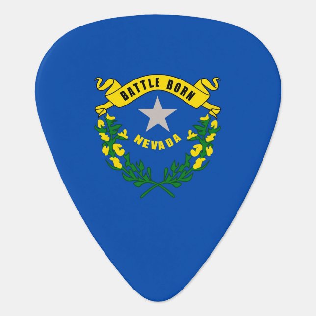 Patriotic guitar pick with Flag of Nevada (Front)