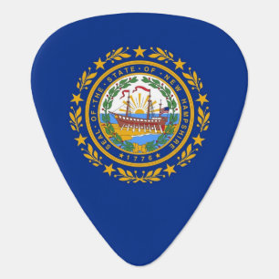 Patriotic guitar pick with Flag of New Hampshire
