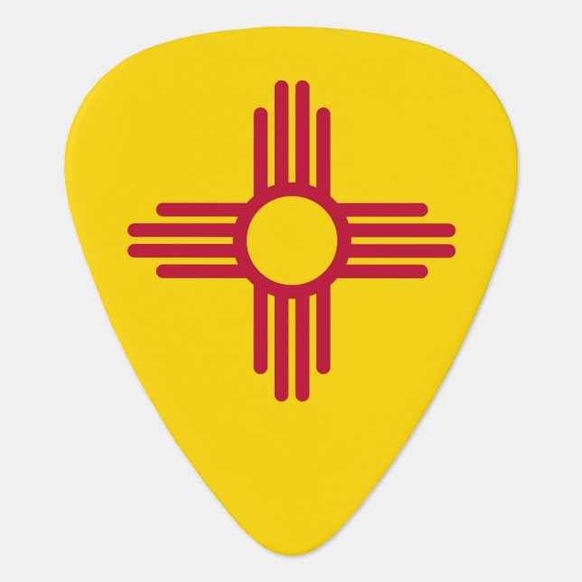 Patriotic guitar pick with Flag of New Mexico (Front)