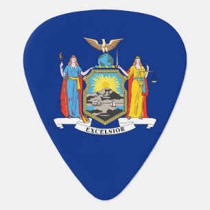 Patriotic guitar pick with Flag of New York
