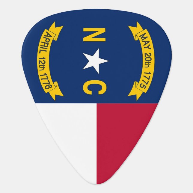 Patriotic guitar pick with Flag of North Carolina (Front)