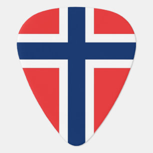 Patriotic guitar pick with Flag of Norway