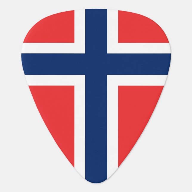 Patriotic guitar pick with Flag of Norway (Front)