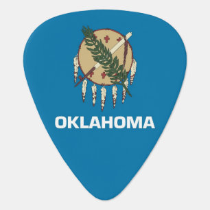 Patriotic guitar pick with Flag of Oklahoma State