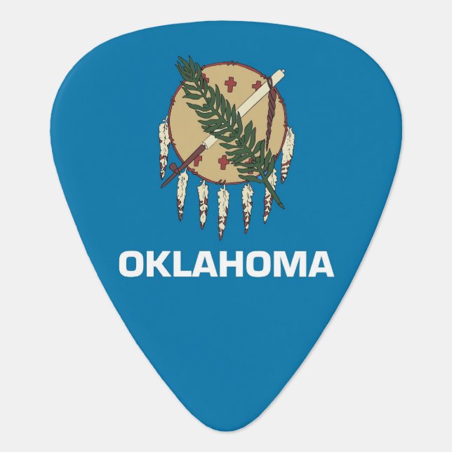 Patriotic guitar pick with Flag of Oklahoma State (Front)