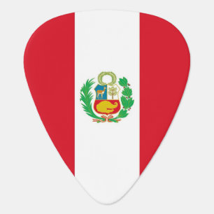 Patriotic guitar pick with Flag of Peru