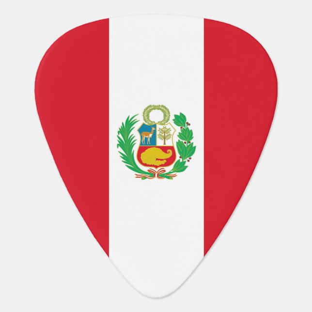 Patriotic guitar pick with Flag of Peru (Front)