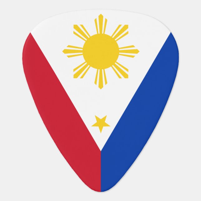 Patriotic guitar pick with Flag of Philippines (Front)