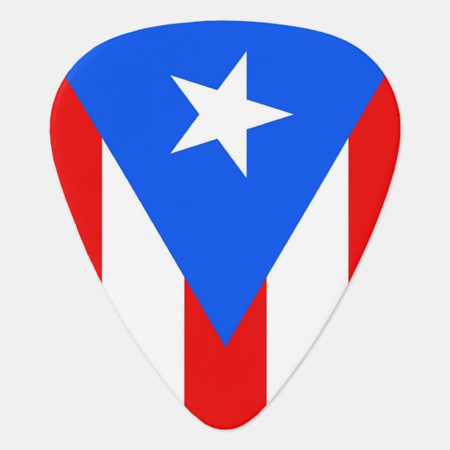 Patriotic guitar pick with Flag of Puerto Rico (Front)
